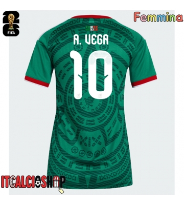 Messico Alexis Vega #10 Prima Maglia Femmina Mondiali 2026 Manica Corta